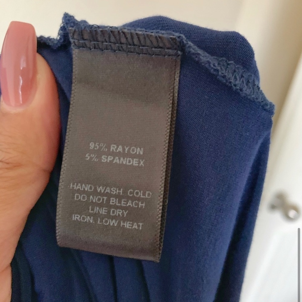 Lulu’s Navy Blue Wrap Maxi Dress Size S - Picture 5 of 12